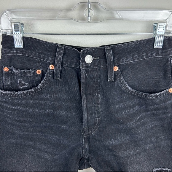 Levi's 501 Cut-off shorts black distressed vintage inspired fit size: 26 - Picture 2 of 11